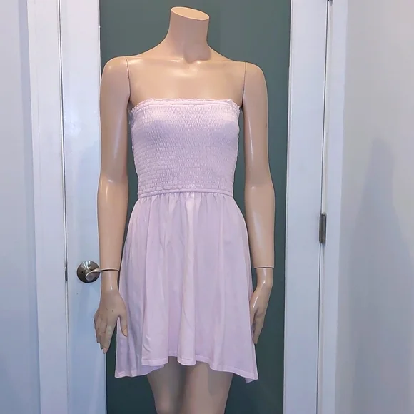 knee length dresses for ladies BABY PINK TUBE DRESS WITH SCARF